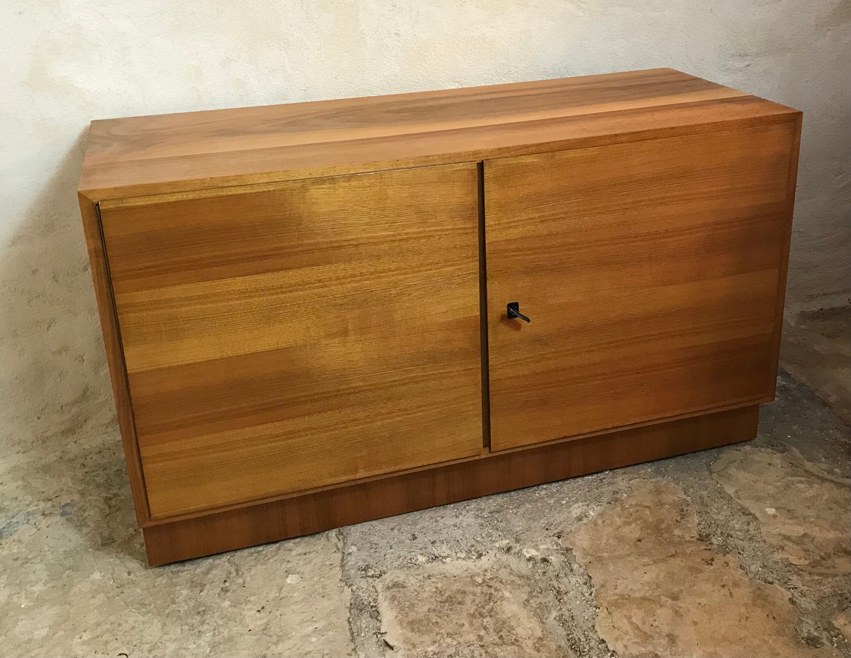 Buffet Box storage cabinet vintage blond walnut 1960-80's