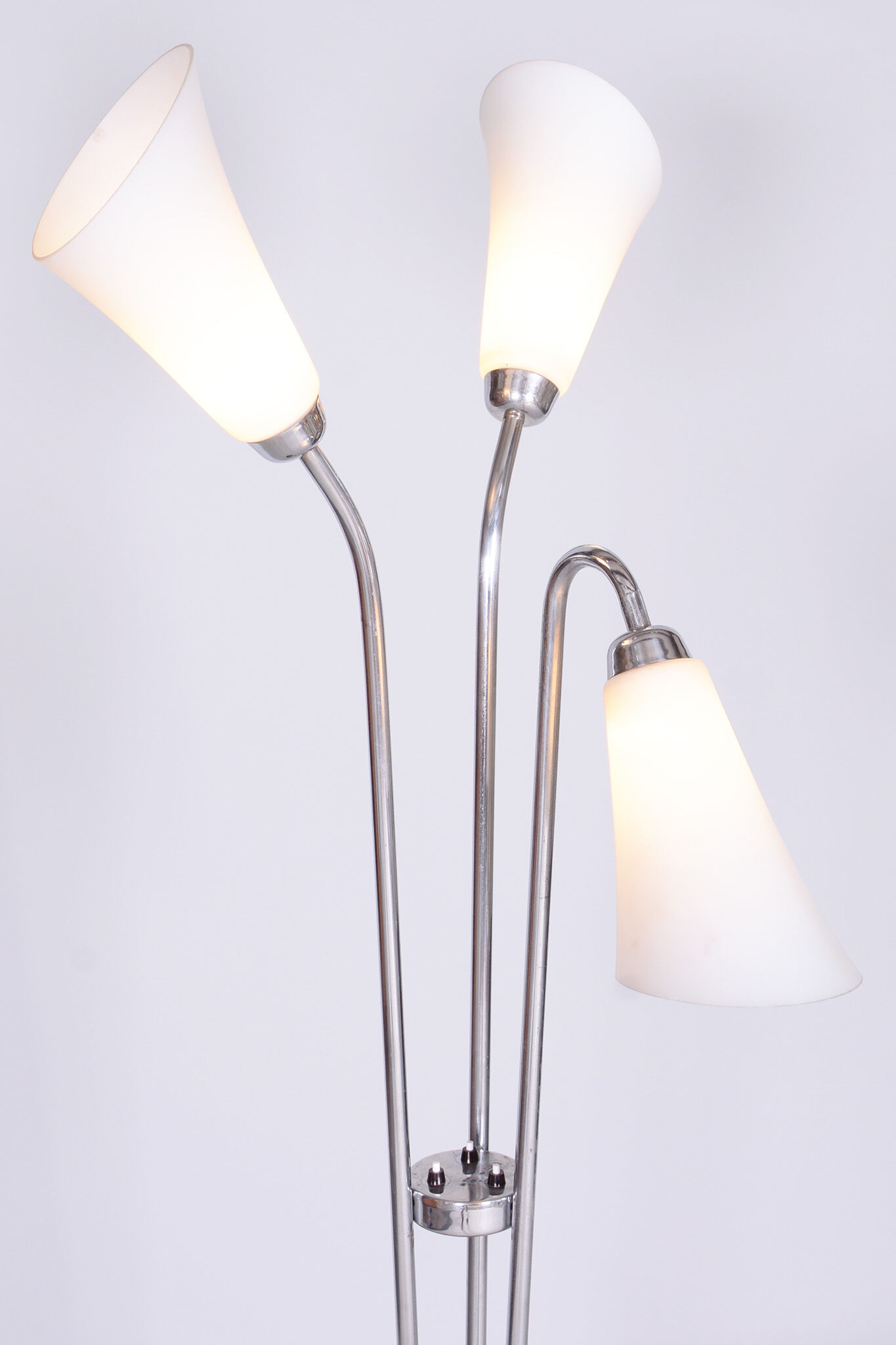 Restored ArtDeco Floor Lamp, Chrome-plated Steel, Czechia, 1930s