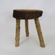 Tripod oak milking stool, Ariège peasant art, France (19th century)