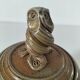 Covered pot in artisanal stoneware with an owl – signed Plume