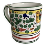 Green flower bird mug