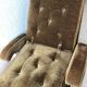 Seventies long chair in ochre velvet