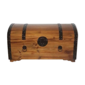 Wooden chest on rounded top