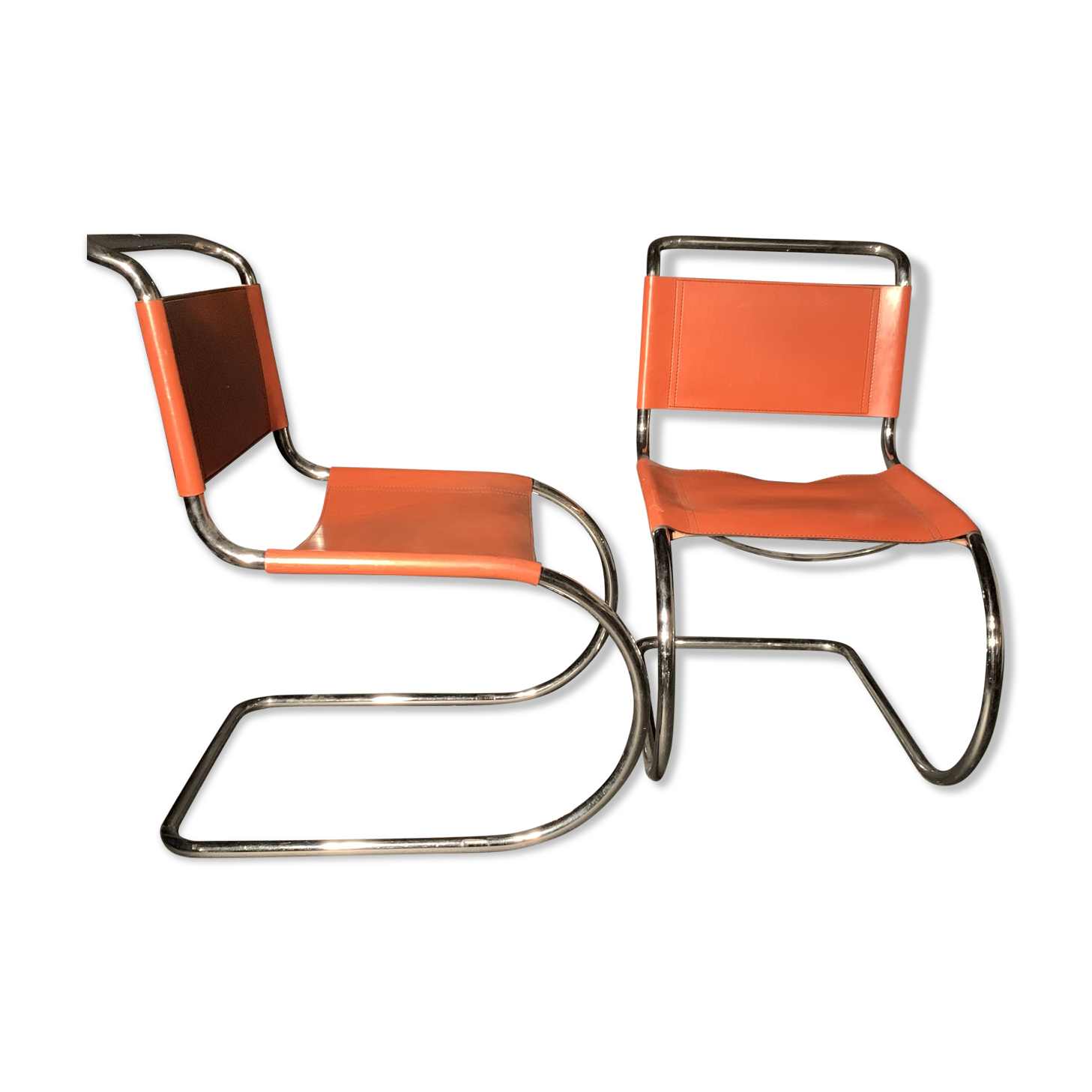 Pair model chair MR10 design Ludwig Mies Van Der Rohe