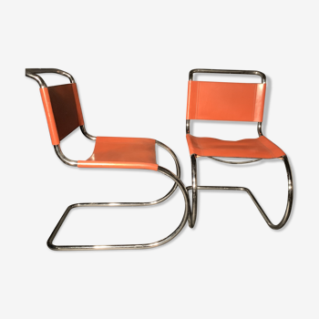 Paire de chaises modèle MR10 design Ludwig Mies Van Der Rohe