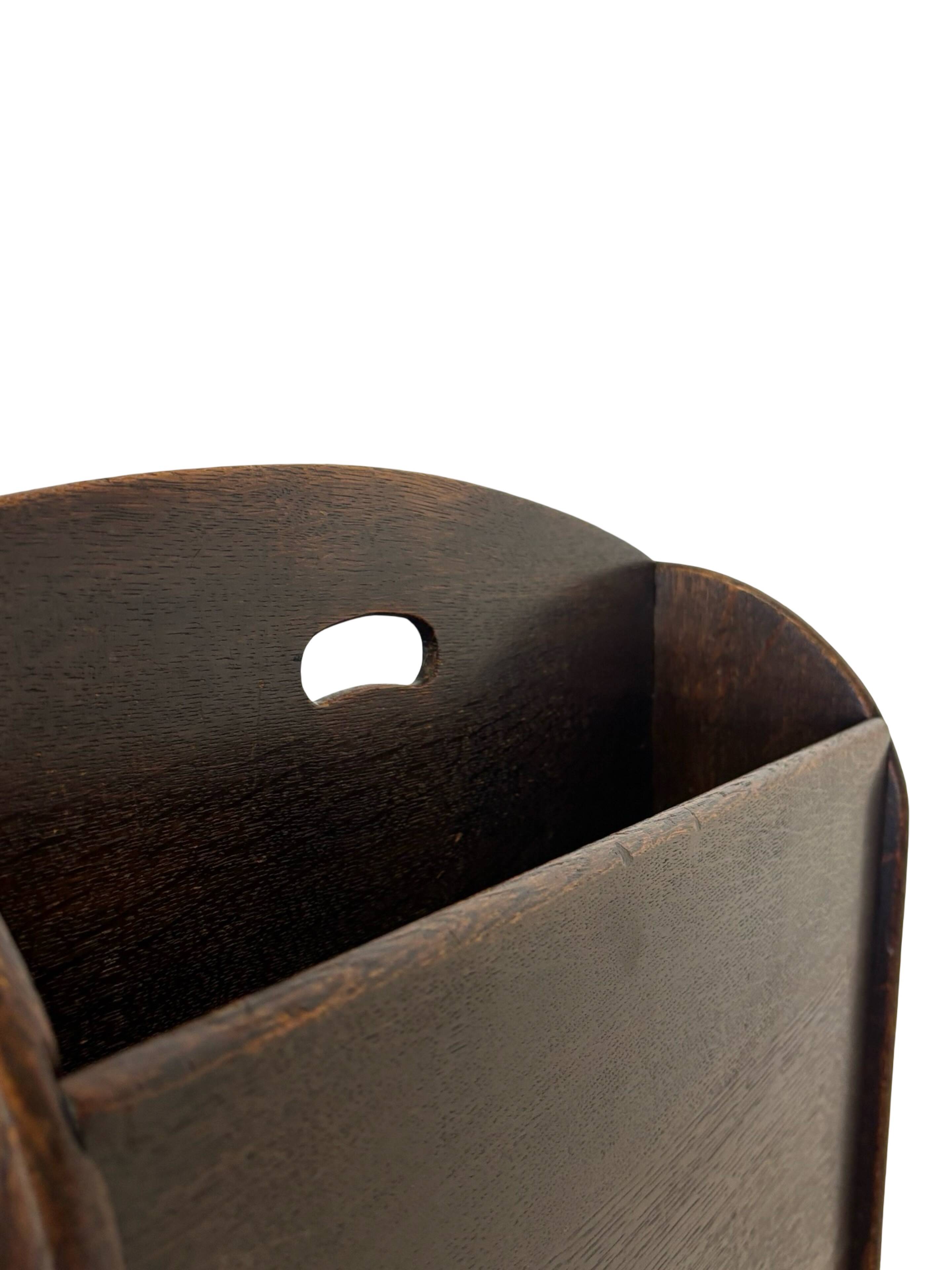 Art Deco Oak Newspaper Rack Magazine Rack 1950s design