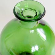 Vintage green glass bottle vase, decorative soliflore.