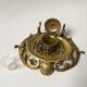 Vintage writing kit - Old inkwell and neoclassical ink pad in gilded bronze XIXth