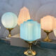 Art Deco lamp from the 1930s in turquoise opaline.