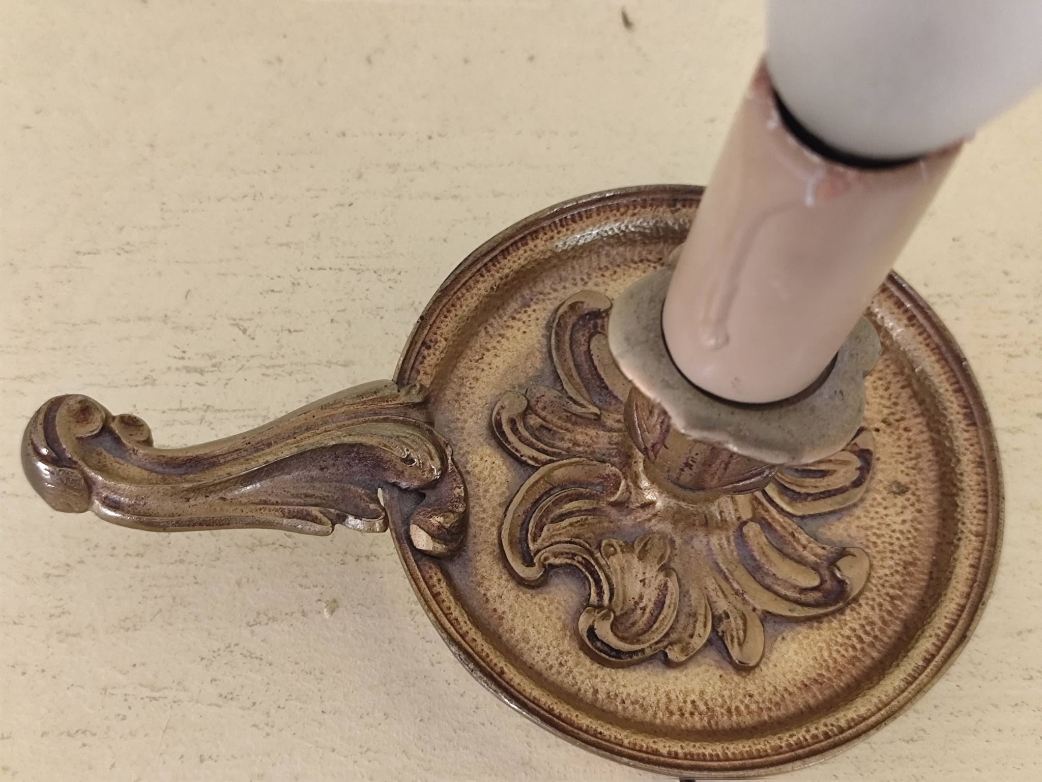 Lampe de chevet  en bronze - bougeoir  à main