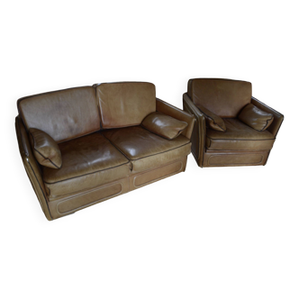 Canapé et fauteuil en cuir - Roche Bobois.