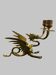 Vintage brass winged dragon double candlestick (Hollywood  Regency)
