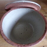 Enamelled terracotta pot