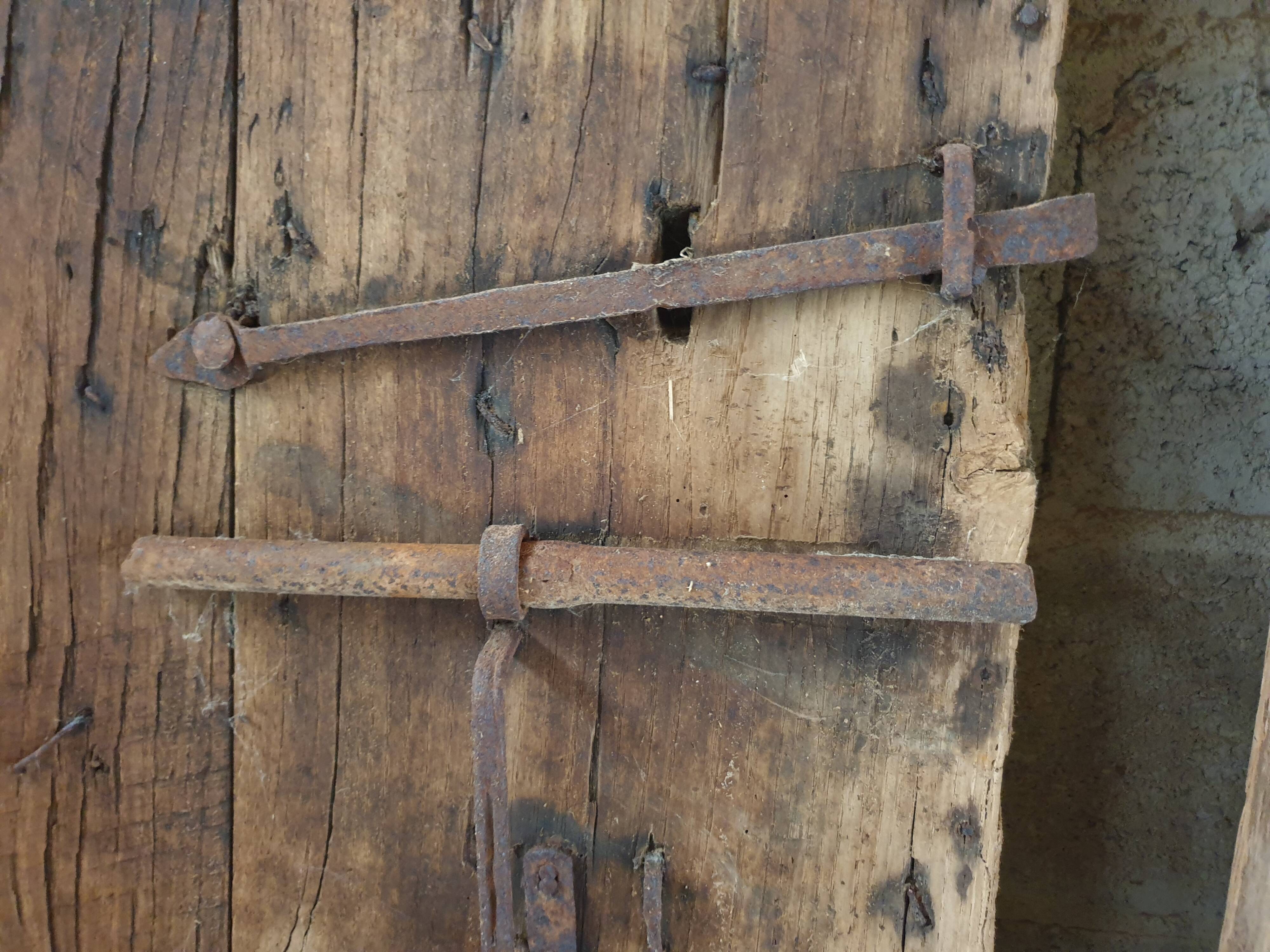 18th century studded chestnut door