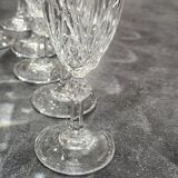 12 flutes à champagne en cristal ancien
