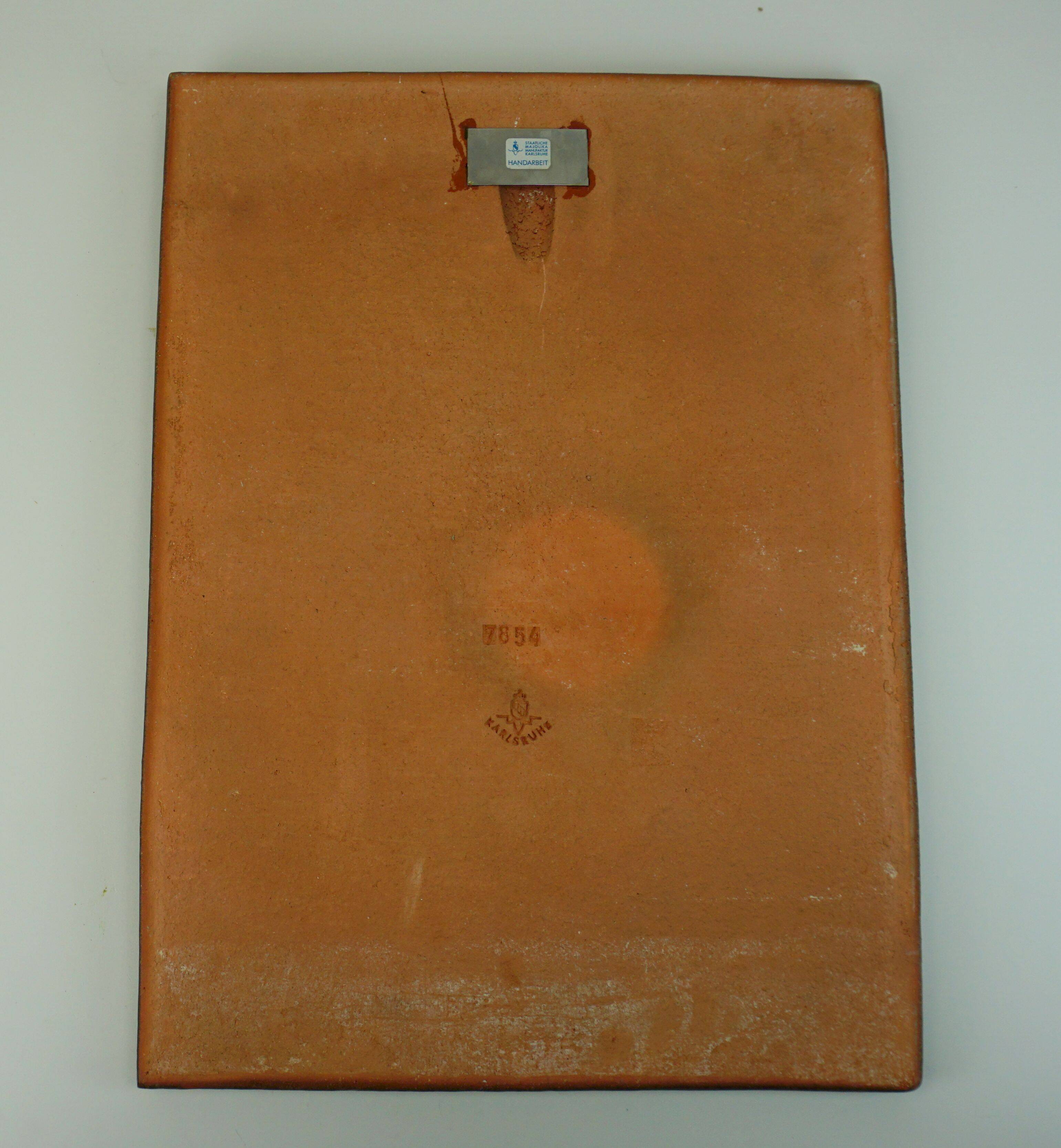 ceramic WALL PANEL landscape 70s  no. 7854 majolika karlsruhe liedke