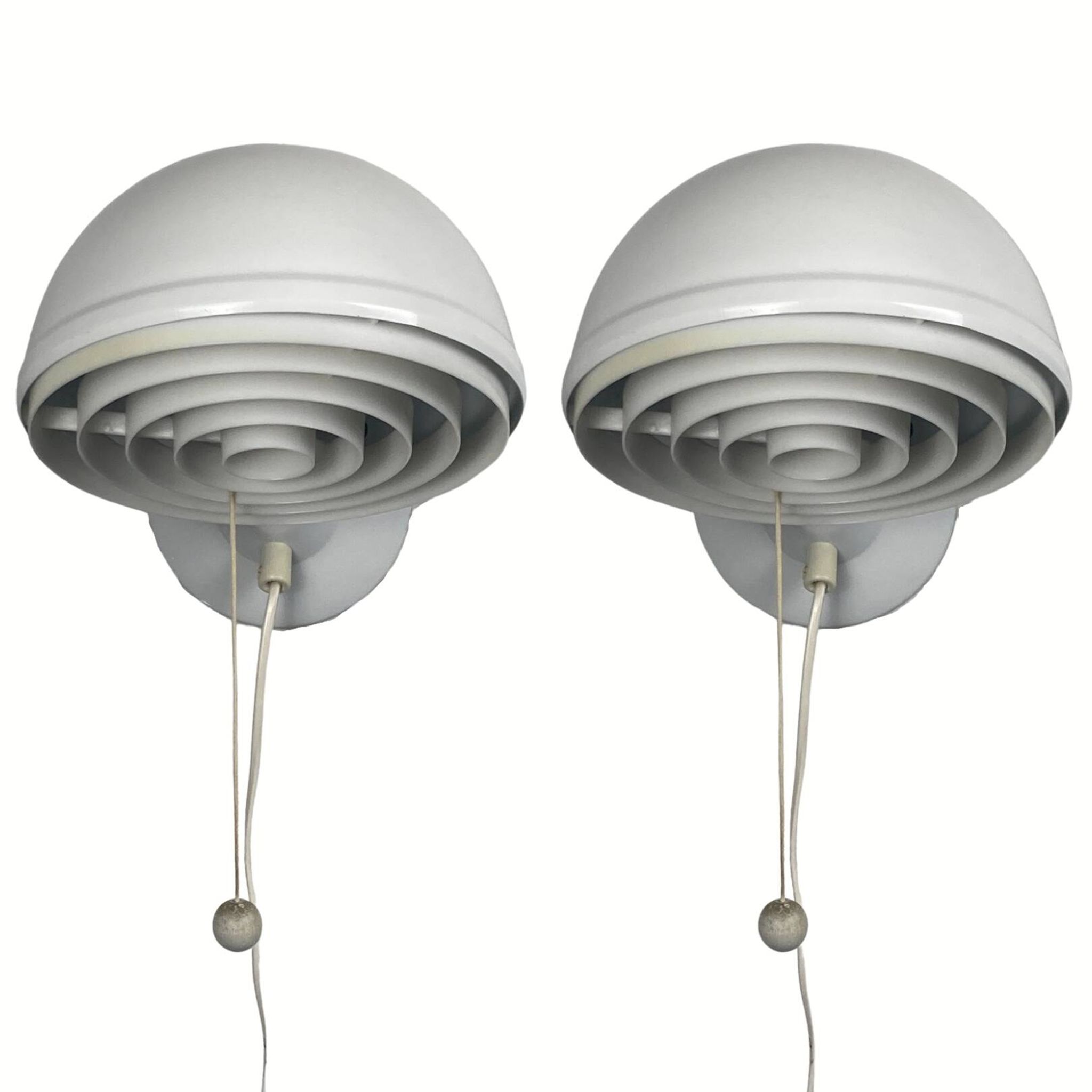 Pair Scandinavian wall sconces by Knud Christensen for ABO Randers, Denmark 1960s-1970s