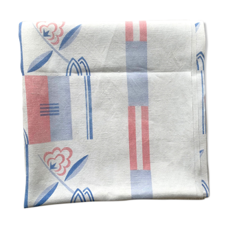 Nappe en lin motif art deco