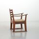 Rare fauteuil brutaliste en chêne Bas van Pelt avec assise en jonc tressé pour ma maison