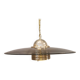 Original Belid T 391 pendant light in gold-coloured metal and smoke-coloured glass