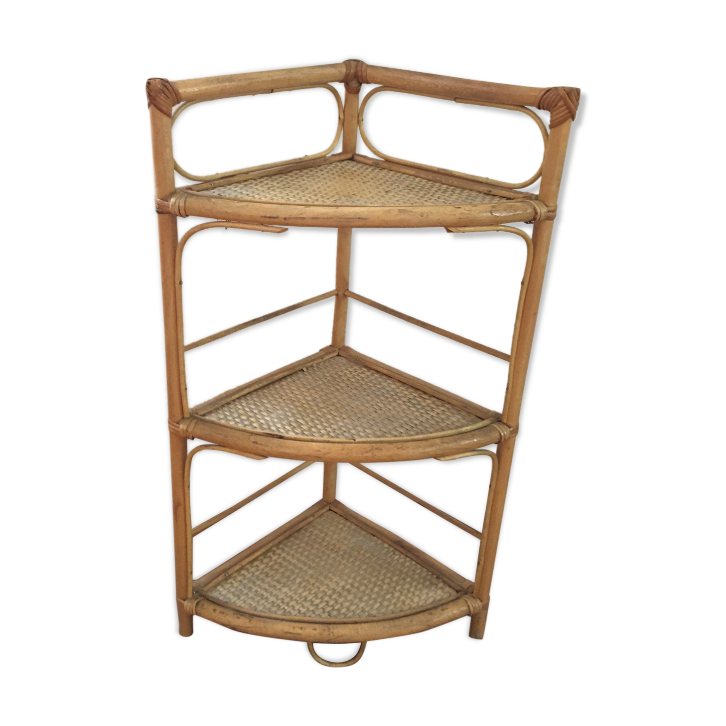 Rattan angle shelf