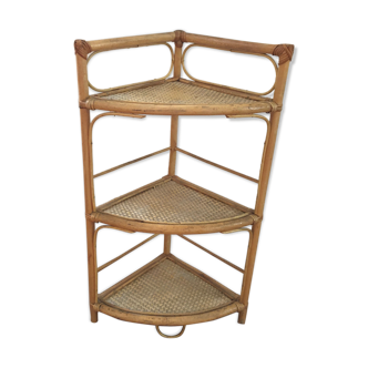 Étagère d’angle rotin