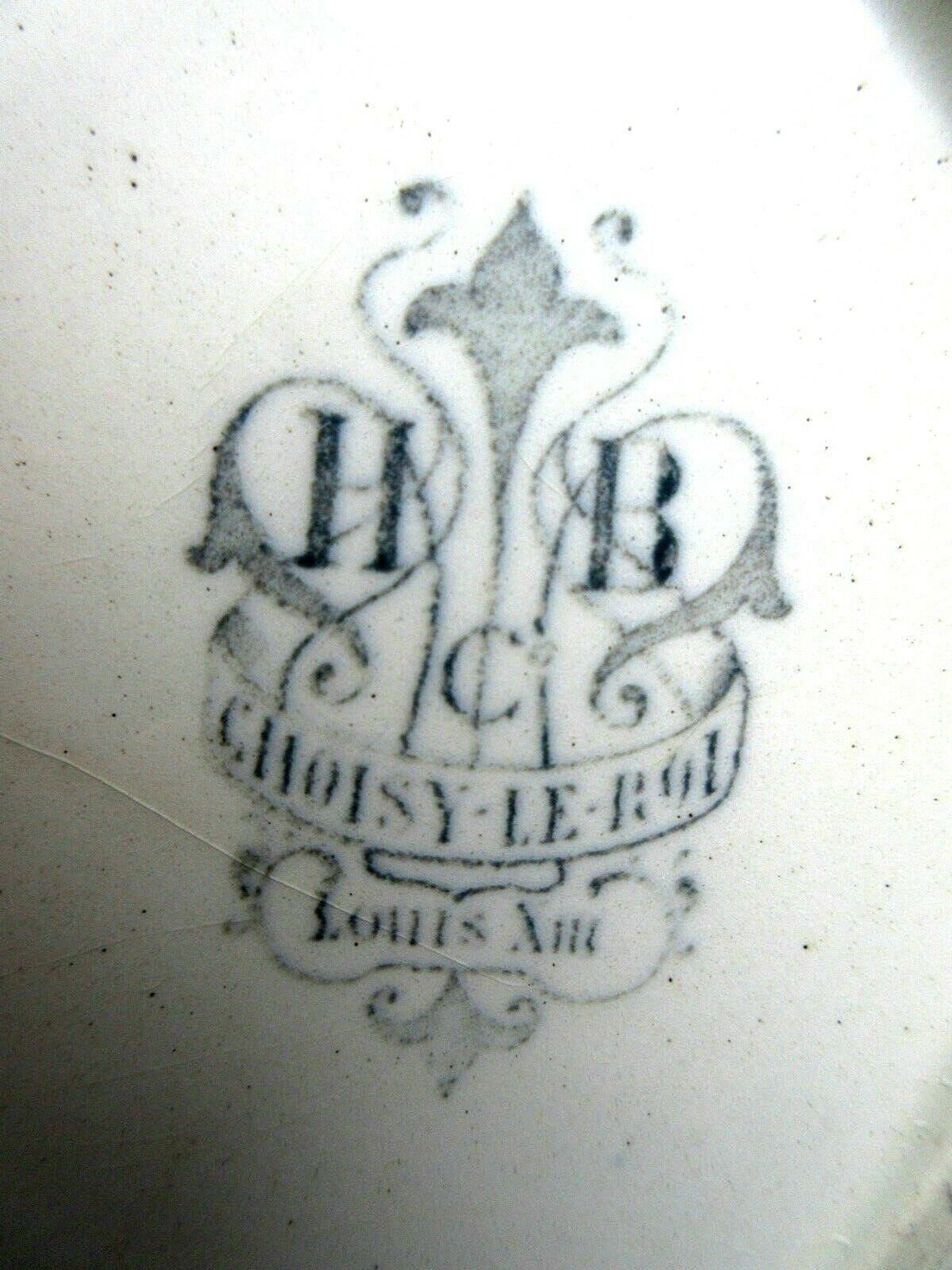 Plate HB Choisy le Roi Louis XIII series model La RIVIERE