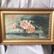 Painting on canvas representing a bouquet of roses sign dominique duchaine