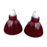 Lot de 2 suspensions en verre rouge