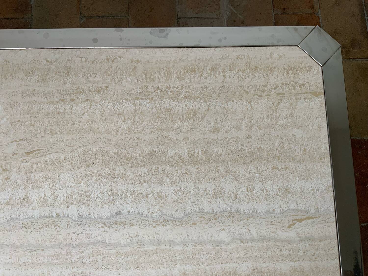Coffee table and travertine