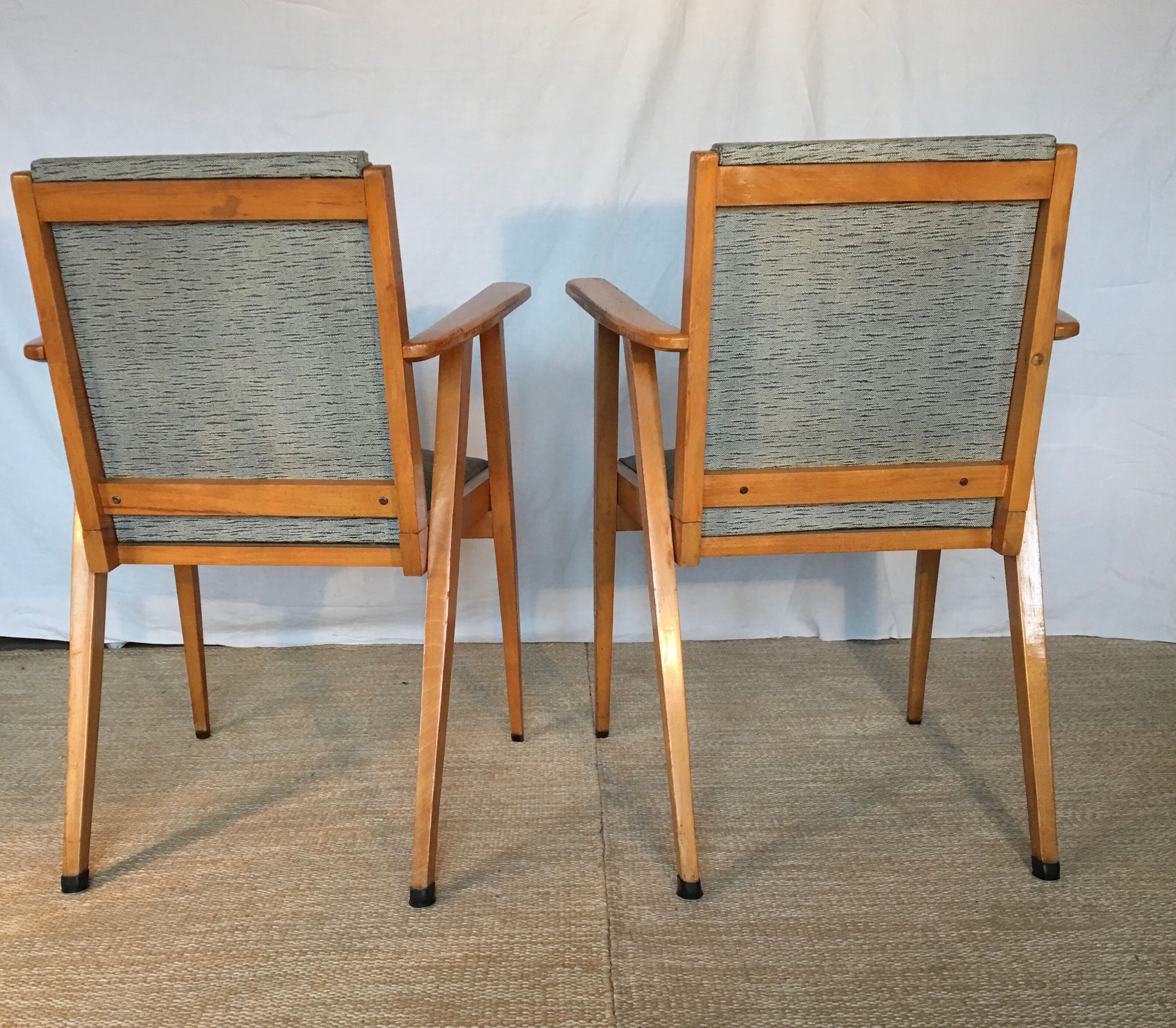 Pair scandinavian armchairs 60