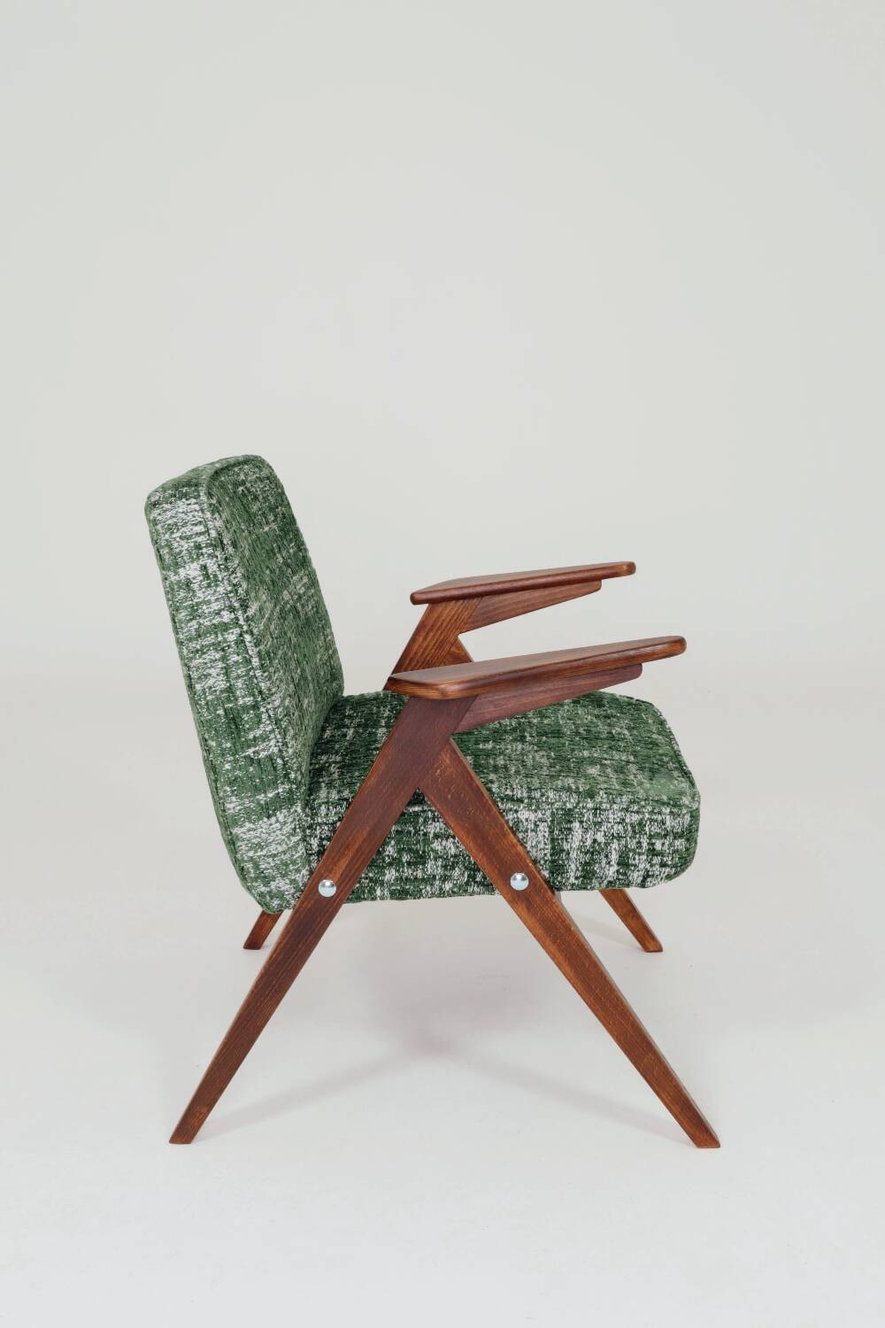 Vintage armchair Scandinavian design boho green