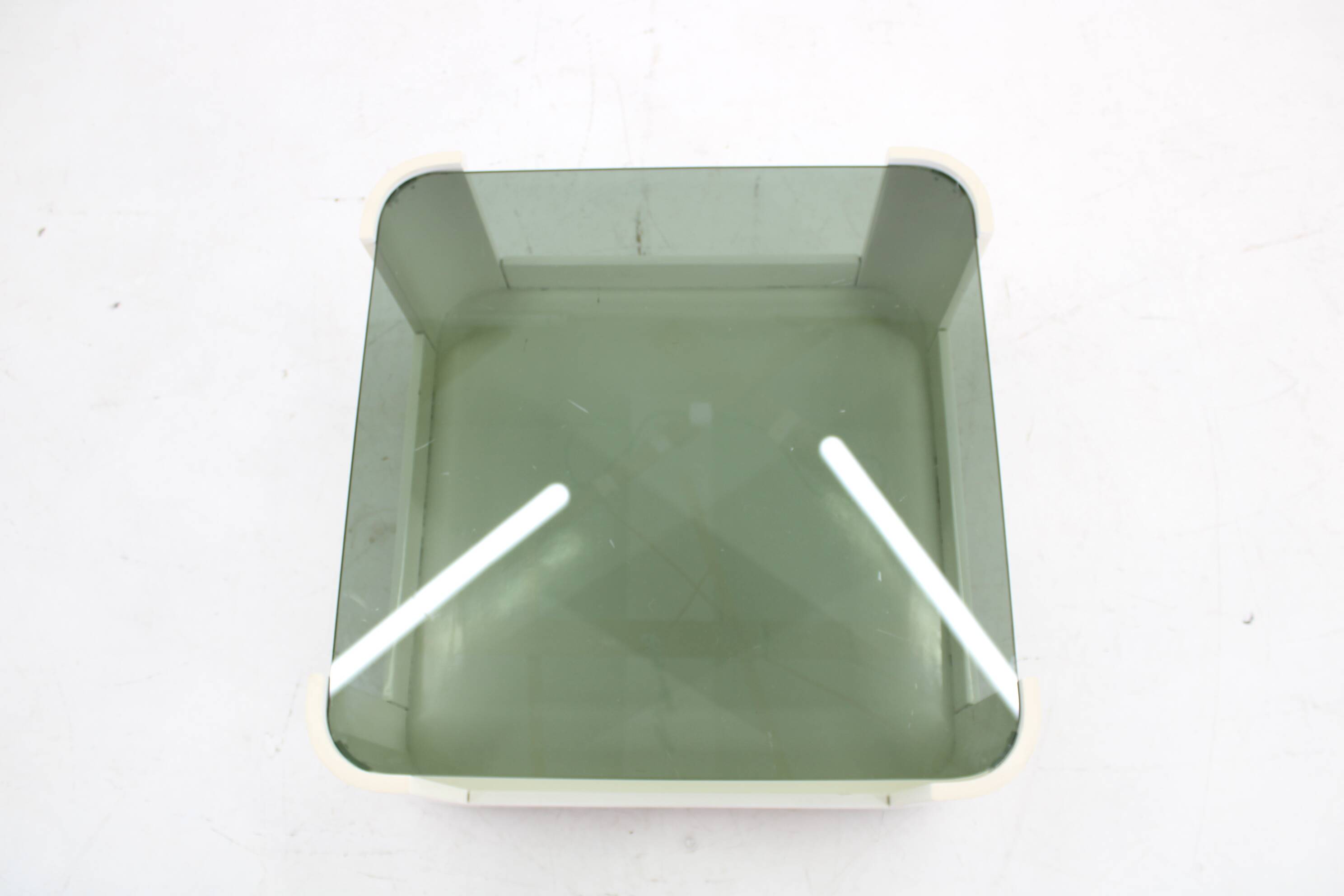 1970s Italian Square Glass Coffee Table