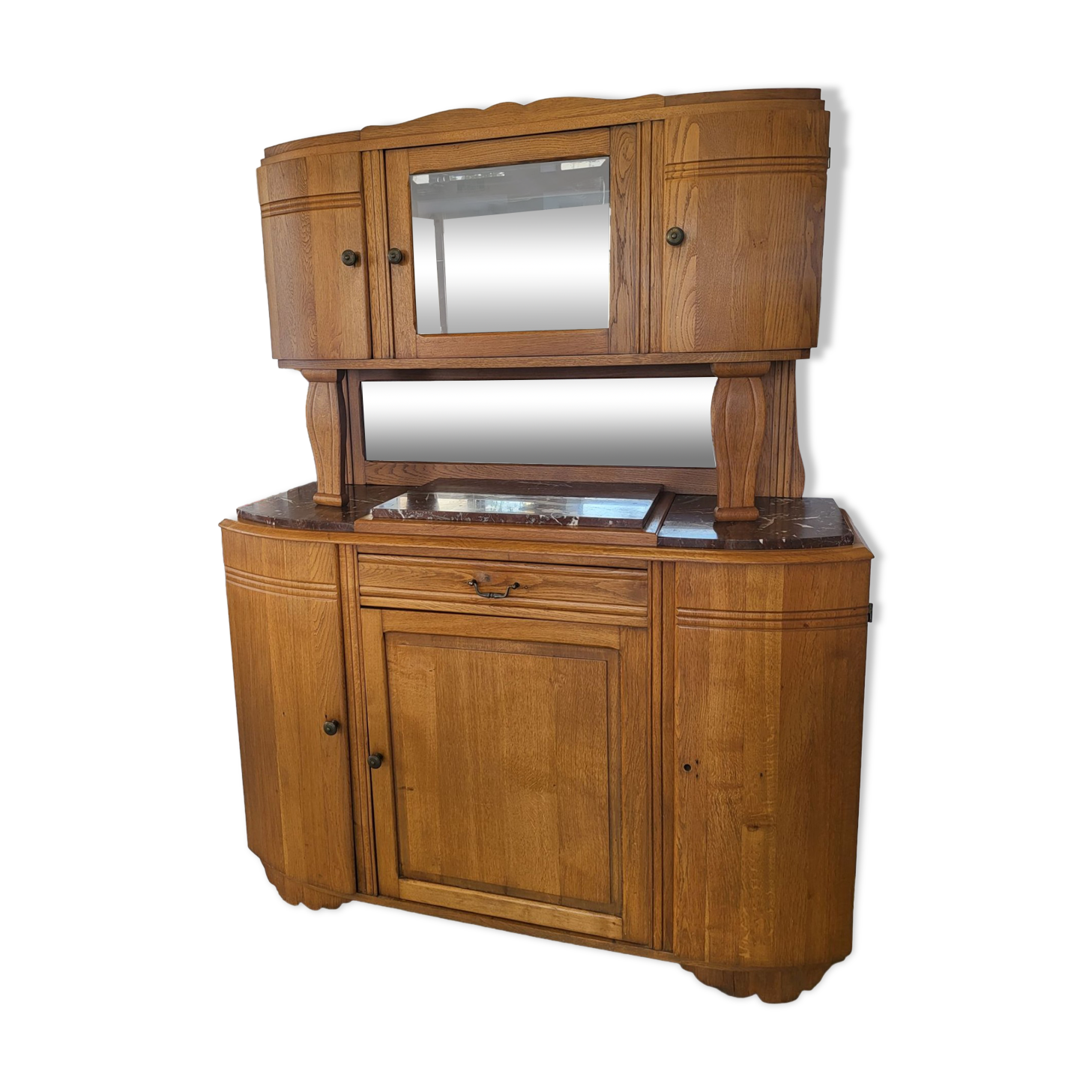 Solid wood and vintage marble