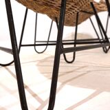 Set of 4 rattan pod chairs 60s