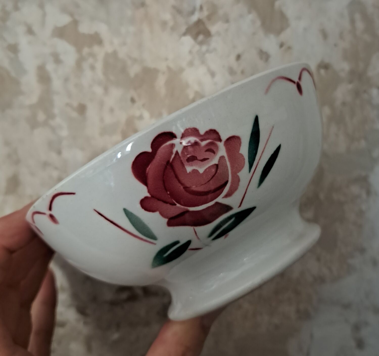 Duo of stenciled bowls