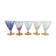 Série de 5 petits verres au pied doré