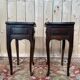 Pair of bedside tables – Louis XV style – Solid oak – Brass