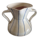 Enamelled terracotta vase pitcher with double handles - 1950s/1960s