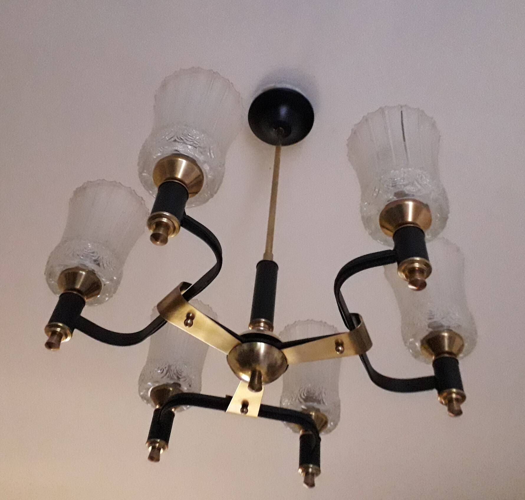Chandelier with 6 arms from the 50s/60s