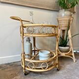 Dessert, rattan bar on wheels