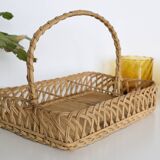 Set of lemonade glass, in wicker basket, smoked glass