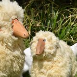 Set of two Wool Sheeps Sculpture by Hans-Peter Krafft for Meier Germany