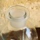 Set, vintage crystal whiskey decanter with 6 glasses, by Luigi Bormioli, circa 70's
