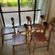 5 beech and teak chairs - Denmark 50s/60s