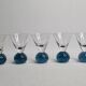Set of 5 ball-shaped ball-shaped liquor glasses in a bubbled glass