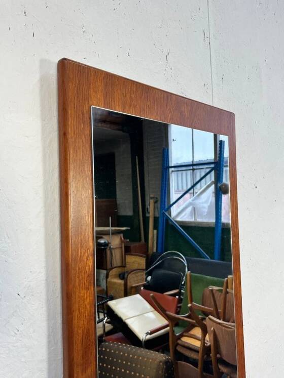 Miroir vintage XL en teck, Scandinavie, années 1970