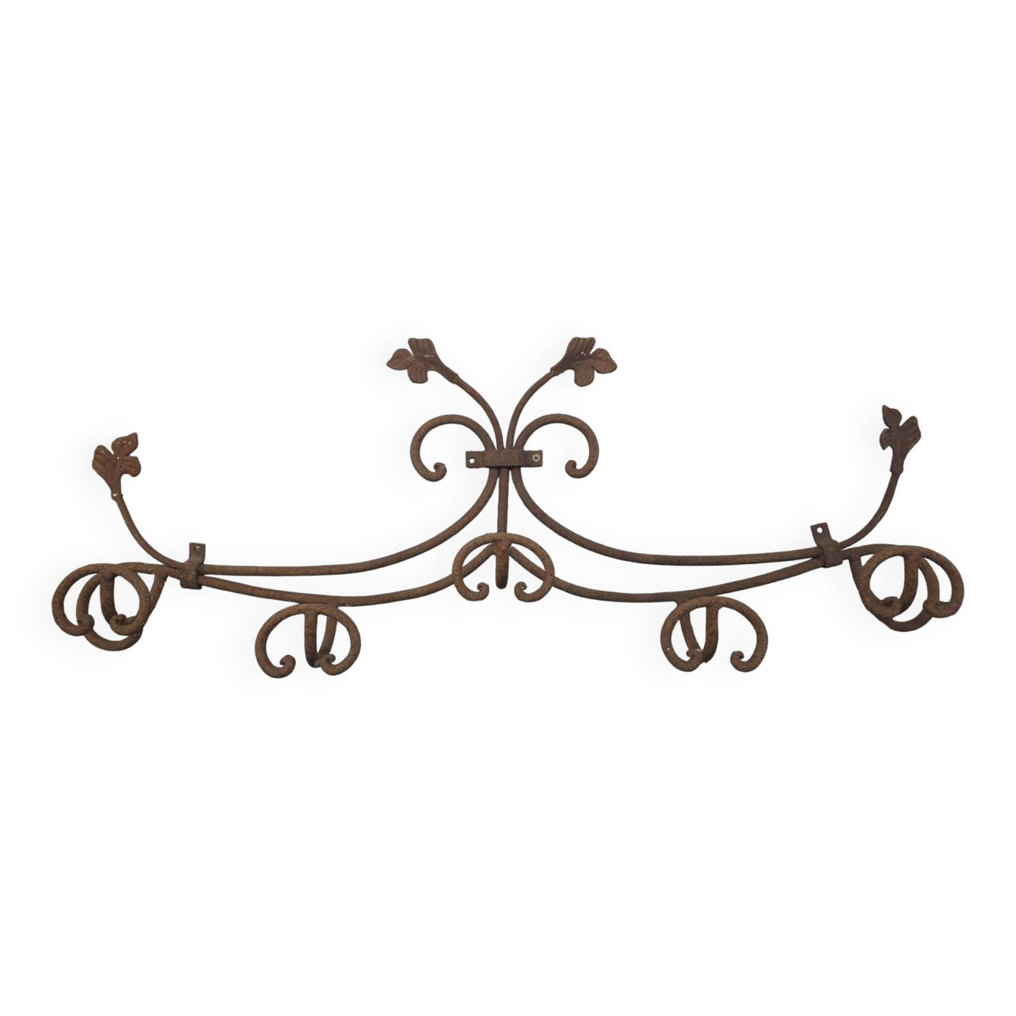Wrought iron coat rack with 5 hooks