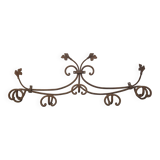 Wrought iron coat rack with 5 hooks