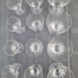 Service de verres coniques pour 4 personnes, cristal taillé à 9 côtes plates